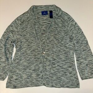 JH Collectible Women’s Cardigan Jacket Large Geometric Pattern Silk Blend